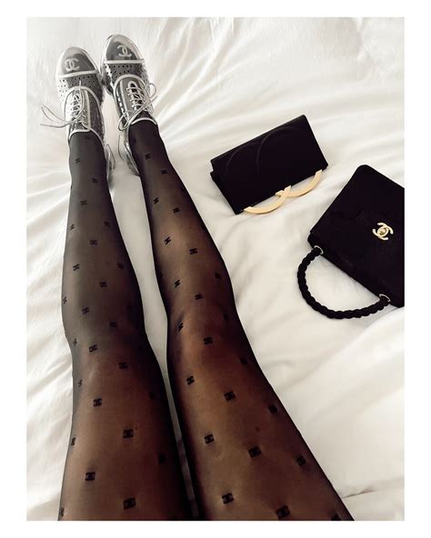 chanel print tights|Chanel logo tights dupe.